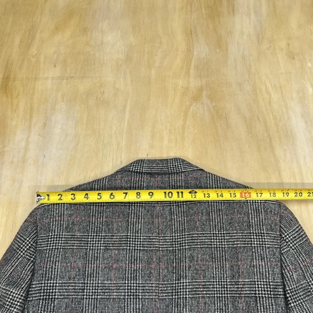 Vintage Nordstrom Camel‎ Hair Blazer Mens 40R Classic Fit Beige/Black/Red Plaid
